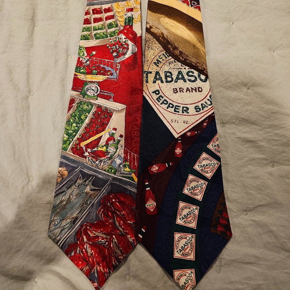2 Tabasco ties. 100% silk